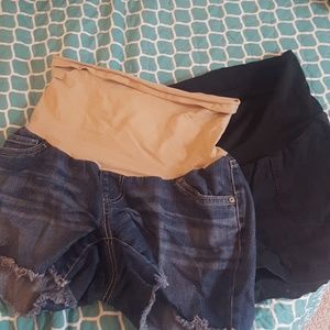 2 pairs maternity shorts